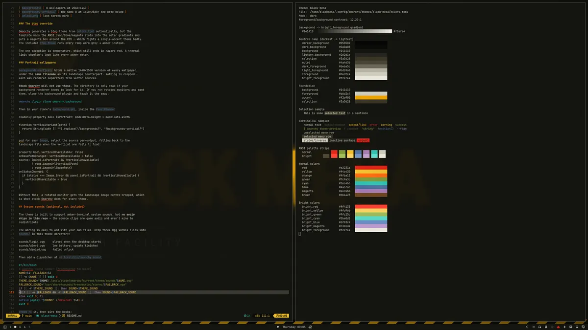 Black Mesa theme screenshot